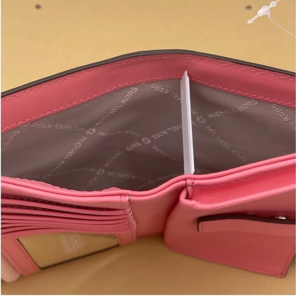 Michael Kors DoubleZip Wristlet Wallet Tea Rose